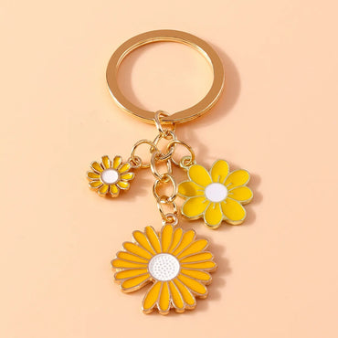 Pastoral Flower Alloy Keychain