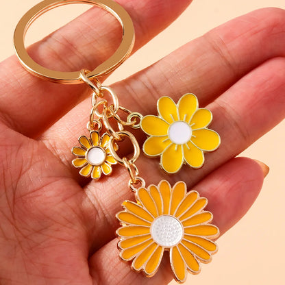 Pastoral Flower Alloy Keychain