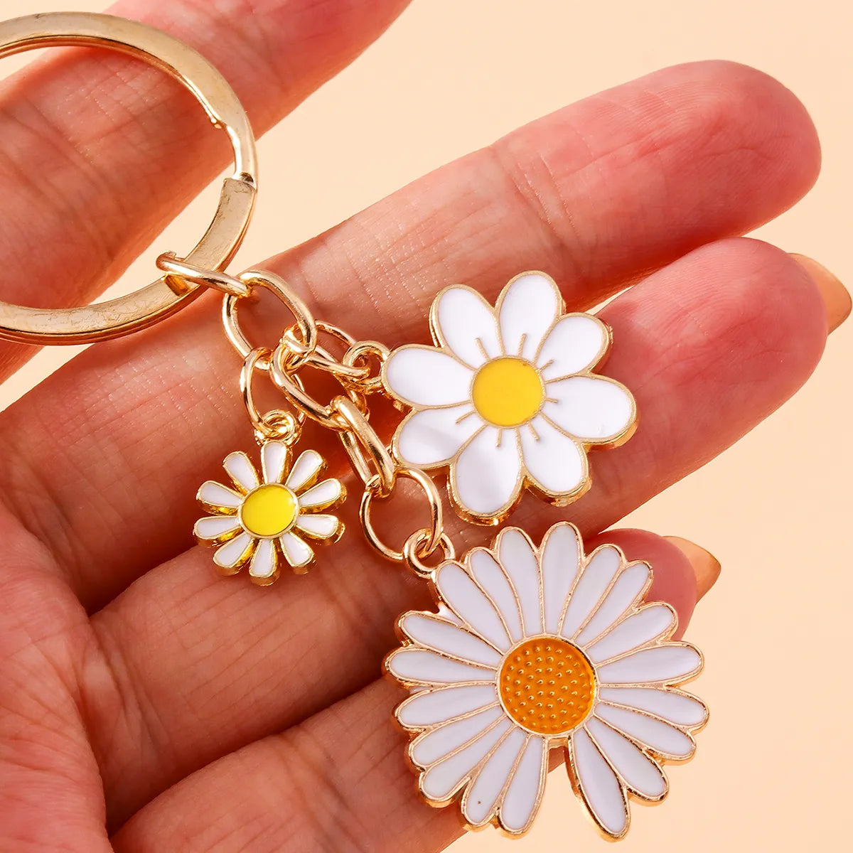 Pastoral Flower Alloy Keychain