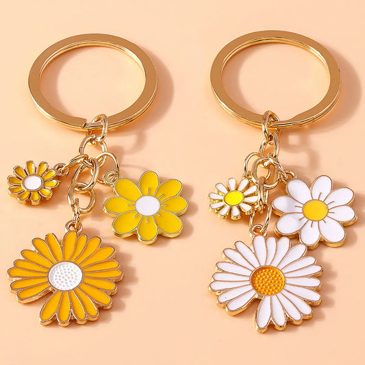 Pastoral Flower Alloy Keychain