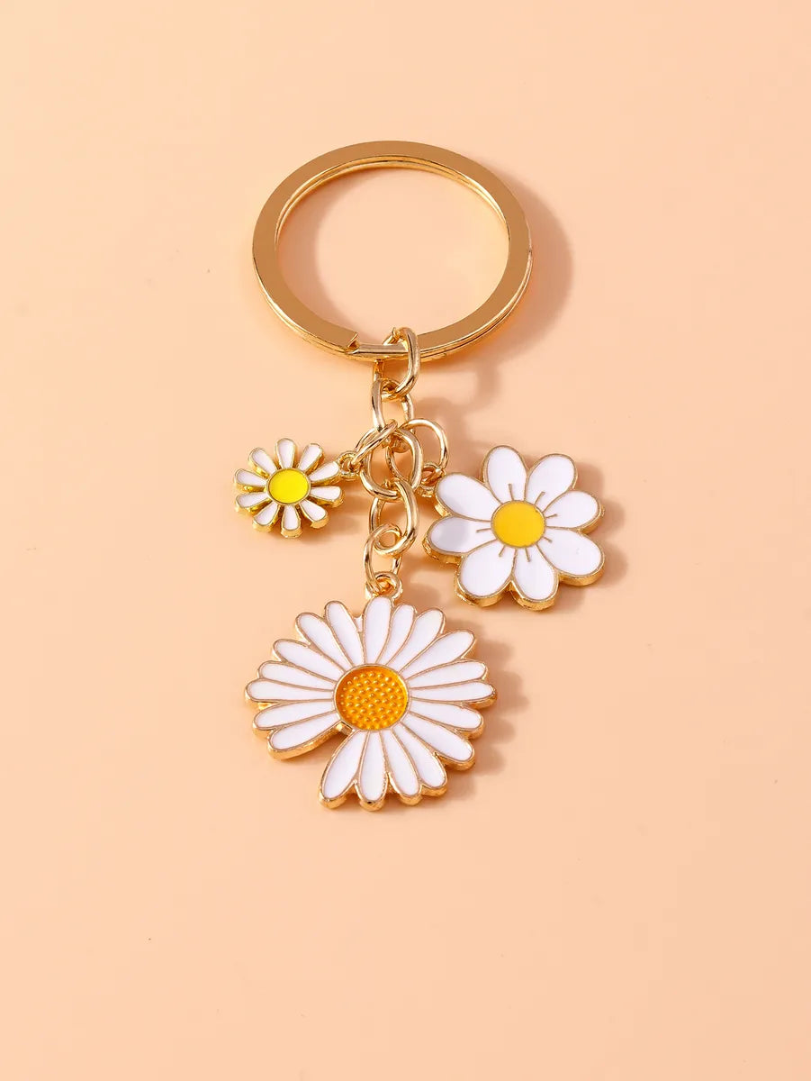 Pastoral Flower Alloy Keychain