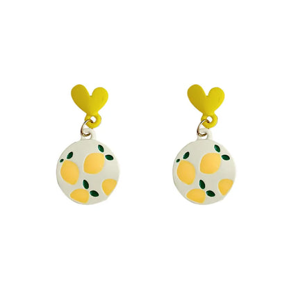 Pastoral Flower Alloy Stoving Varnish Women'S Drop Earrings