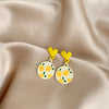 Pastoral Flower Alloy Stoving Varnish Women'S Drop Earrings