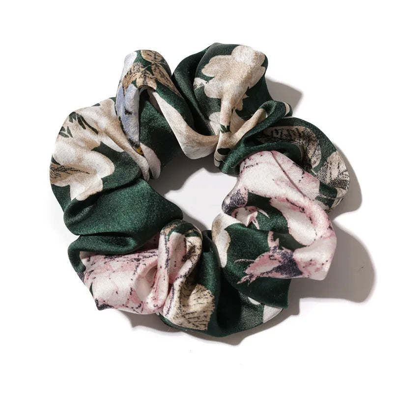 Pastoral Flower Satin Hair Tie