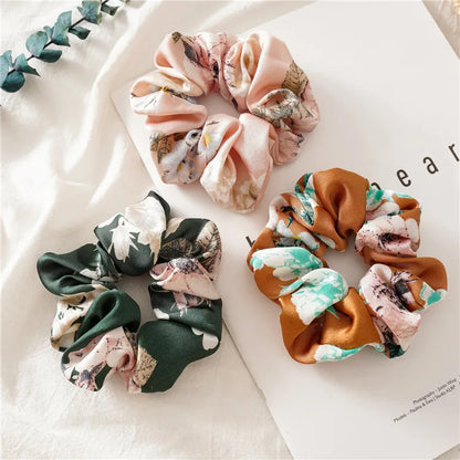 Pastoral Flower Satin Hair Tie