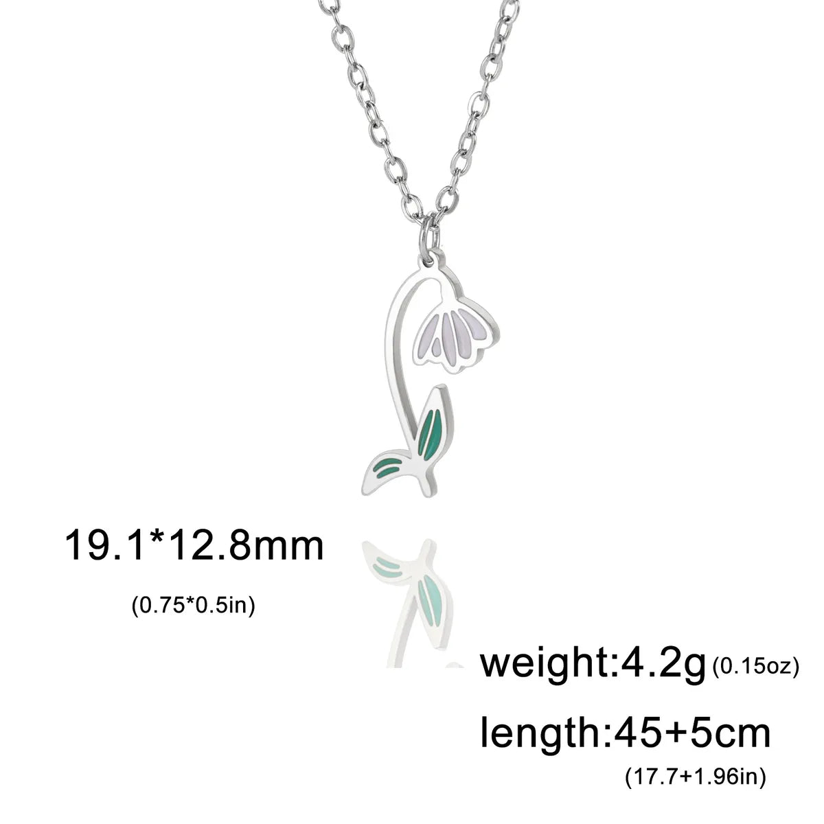 Pastoral Flower Stainless Steel 18k Gold Plated Pendant Necklace In Bulk