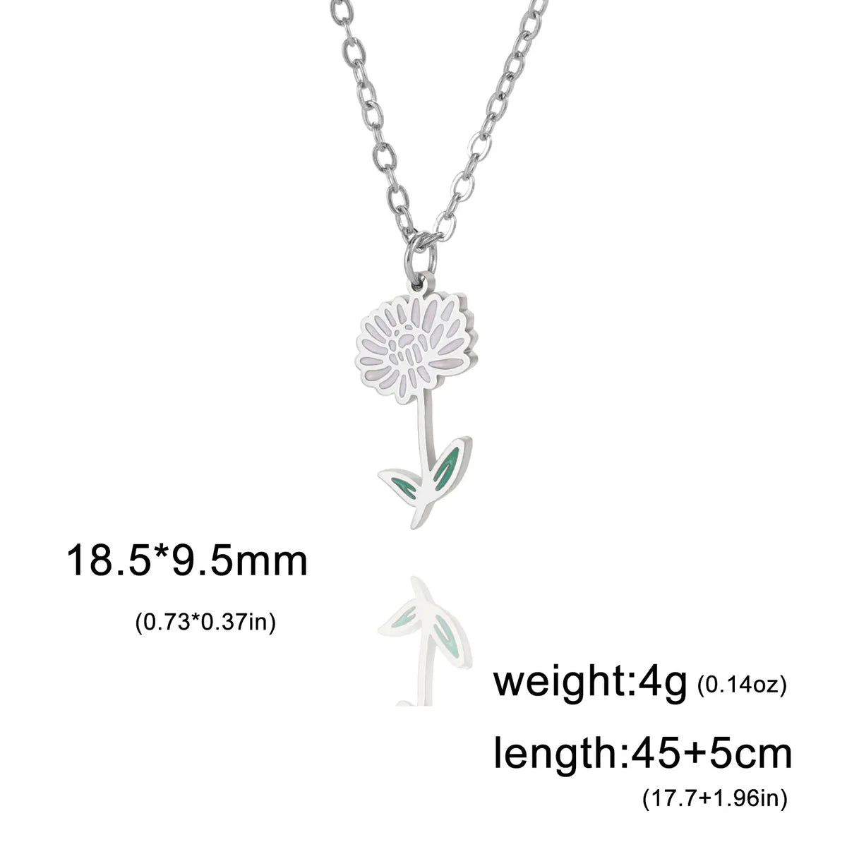 Pastoral Flower Stainless Steel 18k Gold Plated Pendant Necklace In Bulk