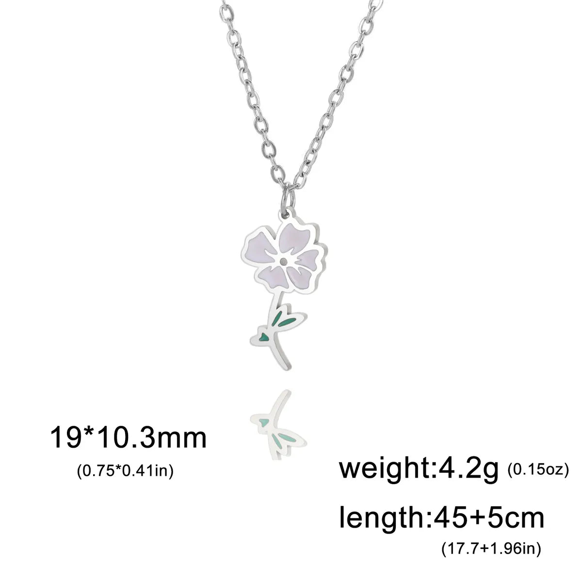 Pastoral Flower Stainless Steel 18k Gold Plated Pendant Necklace In Bulk