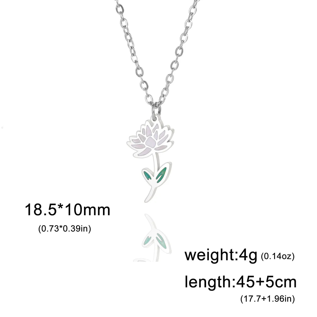 Pastoral Flower Stainless Steel 18k Gold Plated Pendant Necklace In Bulk