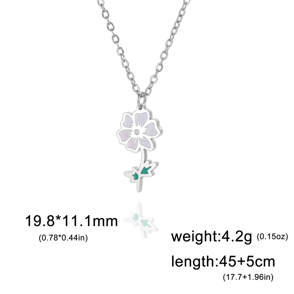 Pastoral Flower Stainless Steel 18k Gold Plated Pendant Necklace In Bulk