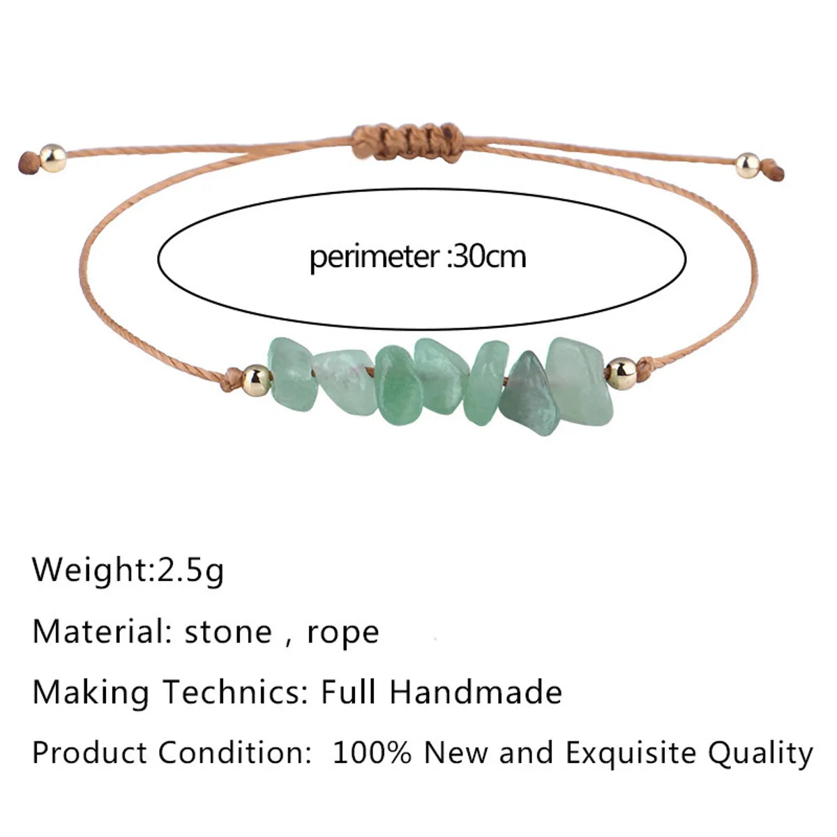 Pastoral Geometric Stone Rope Braid Women's Bracelets