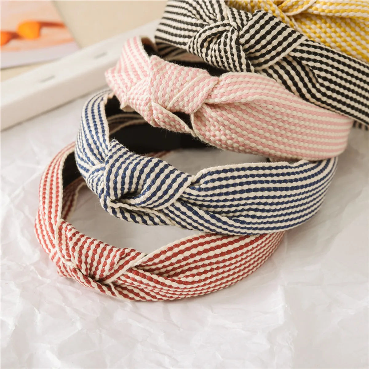 Pastoral Grid Cloth Bowknot Hair Band