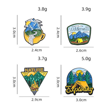 Pastoral Landscape Alloy Enamel Plating Unisex Brooches