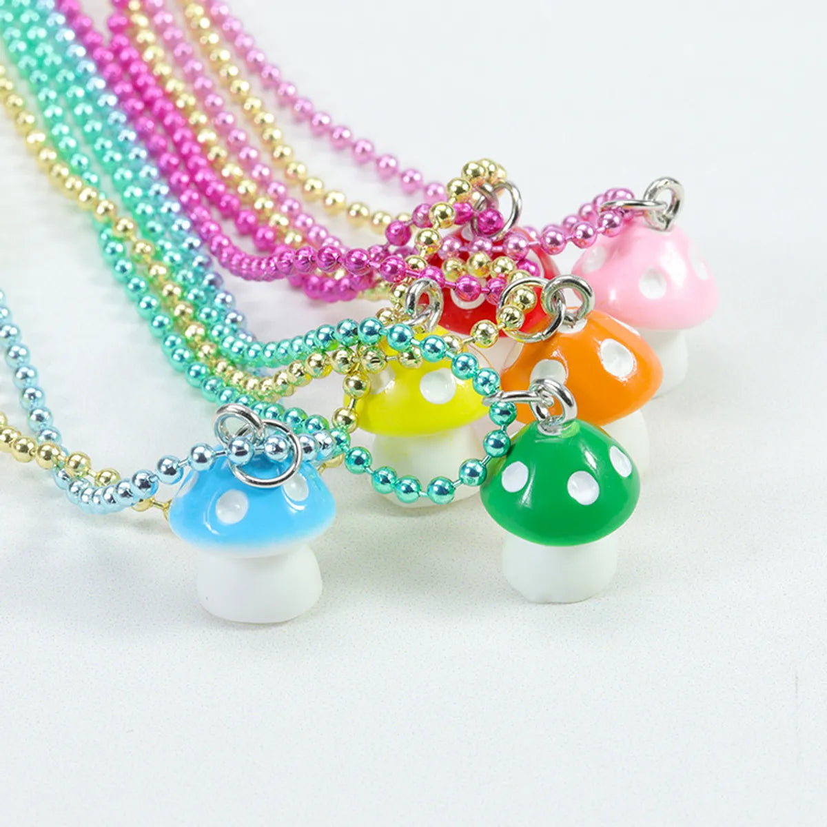 Pastoral Mushroom Mixed Materials Children Unisex Pendant Necklace