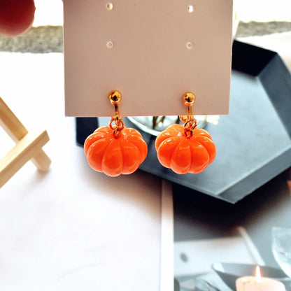 Pastoral Pumpkin Resin Women'S Drop Earrings Ear Clips 1 Pair