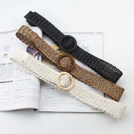 Pastoral Simple Style Circle Plastic Women'S Woven Belts