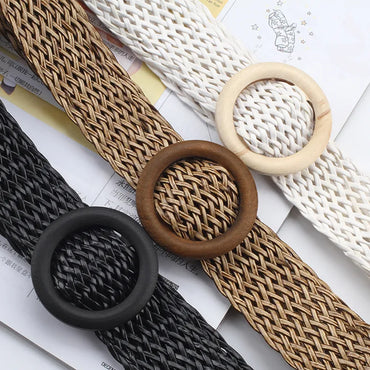 Pastoral Simple Style Circle Plastic Women'S Woven Belts