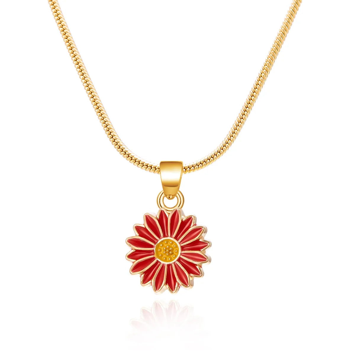 Pastoral Simple Style Daisy Alloy Copper Wholesale Pendant Necklace