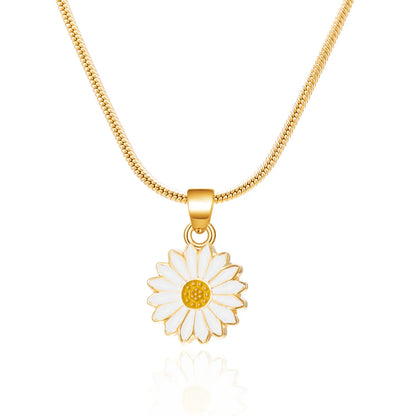 Pastoral Simple Style Daisy Alloy Copper Wholesale Pendant Necklace