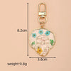 Pastoral Simple Style Flower Alloy Resin Printing Keychain