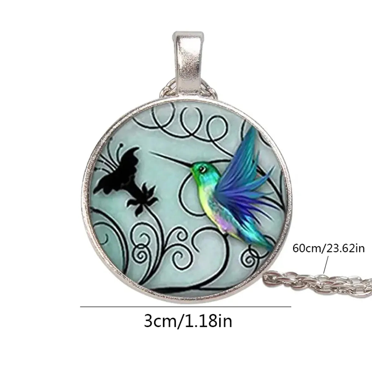 Pastoral Simple Style Hummingbird Glass Alloy Wholesale Pendant Necklace