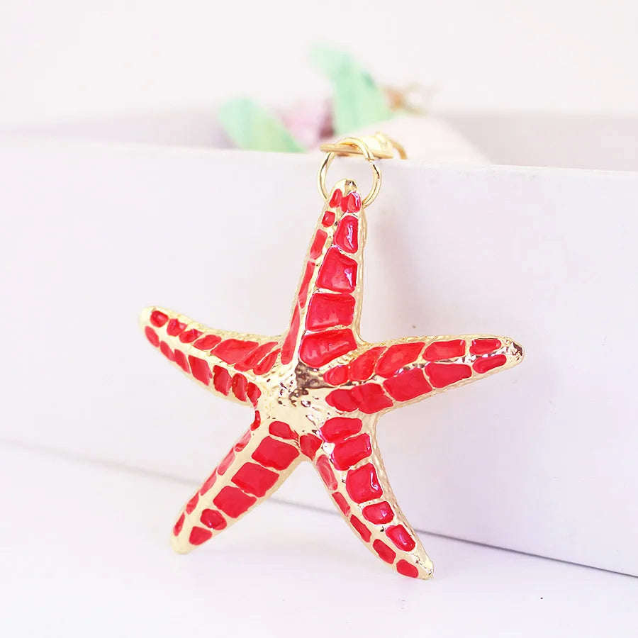 Pastoral Starfish Zinc Alloy Unisex Keychain