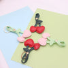 Pastoral Style Pu Leather Cherry Keychain Pendant Cute Small Leather Pendant
