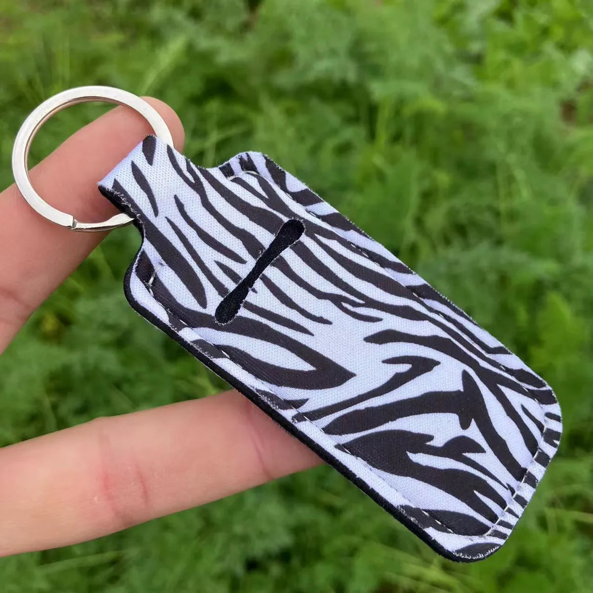 Pastoral Sunflower Lips Leopard Polyester Keychain