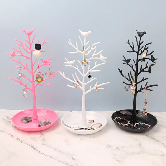 Pastoral Tree Bird Plastic Jewelry Rack