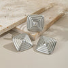 Patterned Silver Geometric Stainless Steel Earrings Electroplated Waterproof Eco Friendly Accessories