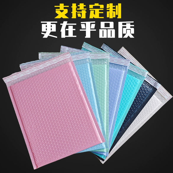 Pe Coextruded Film Bubble Mailer Bag Pink Shockproof Selfsealing Envelope With Thick Protective Bubble Lining