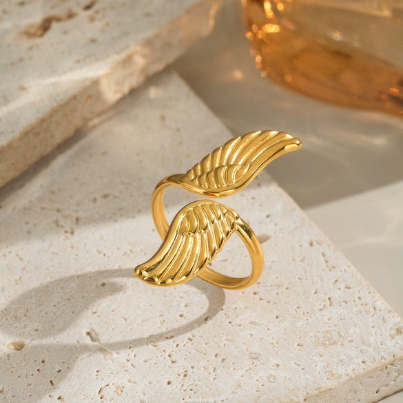 Peace Dove Wings Geometric Animal Zodiac Stainless Steel Ring Electroplating High End Jewelry Accessories