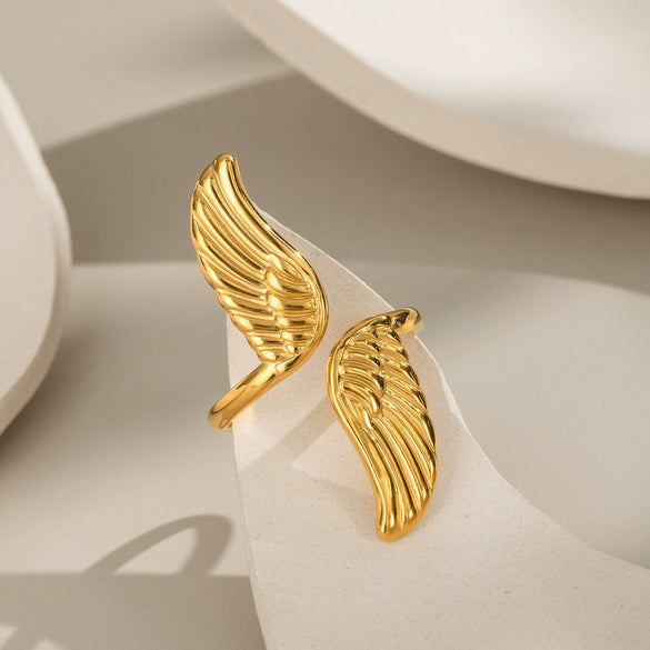 Peace Dove Wings Geometric Animal Zodiac Stainless Steel Ring Electroplating High End Jewelry Accessories