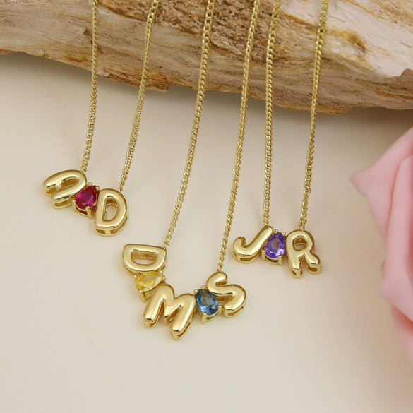 Pear Shaped Constellation Birthstone Copper Pendant Accessories With Electroplating