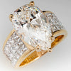 Pear Shaped Zircon Inlaid Copper Ring For Women
