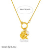 Pearl Accessories Starfish Scallop Pendant Stainless Steel Gold Plated Necklace With Snake Bone Chain Fashion Animal Style