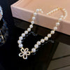 Pearl Alloy Handmade Flower Ball Chain Necklace