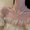 Pearl Alloy Handmade Flower Ball Chain Necklace