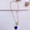 Pearl And Coloured Glaze Natural Style Geometric Fashion Necklace For Female