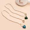 Pearl And Coloured Glaze Natural Style Geometric Fashion Necklace For Female