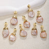 Pearl And Copper Pendant Necklace With Real Gold Leaf Electroplated Irregular And Water Drop Shape Diy Jewelry
