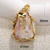 Pearl And Copper Pendant Necklace With Real Gold Leaf Electroplated Irregular And Water Drop Shape Diy Jewelry
