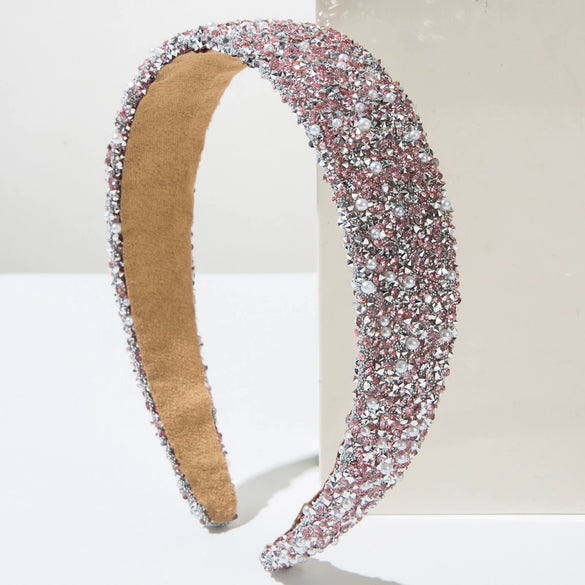 Pearl And Diamond Hair Band Baroque And Geometric Style Women's Hair Accessories