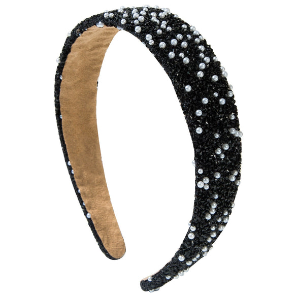 Pearl And Diamond Hair Band Baroque And Geometric Style Women's Hair Accessories