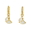 Pearl And Titanium Steel Women's Fashion Earrings With Geometric Design And Electroplating