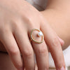 Pearl And Zinc Alloy Geometric Finger Ring Retro Simple Style For Women