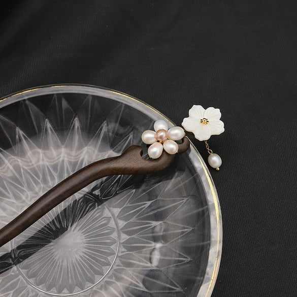 Pearl Antique Hairpin With Flower Pattern For Hair Accessories