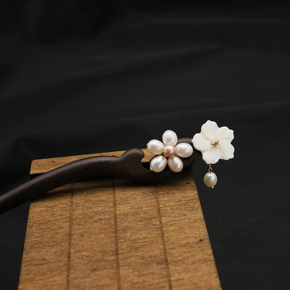 Pearl Antique Hairpin With Flower Pattern For Hair Accessories