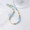 Pearl Aquamarine Light Luxury Geometric Electroplated Women's Necklace