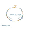 Pearl Aquamarine Light Luxury Geometric Electroplated Women's Necklace